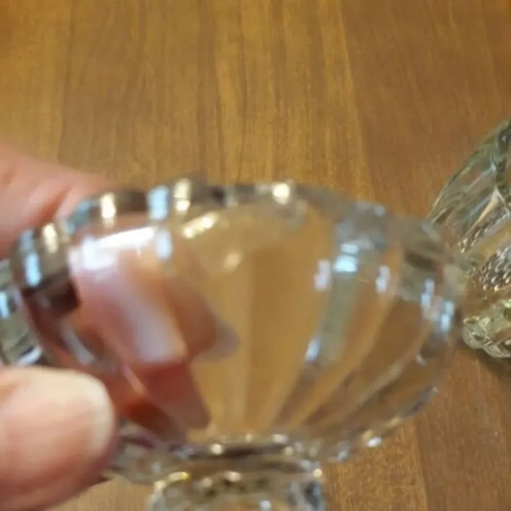 Jeannette Glass Relish Jar with Lid National Clear Ribbed & Dot Design